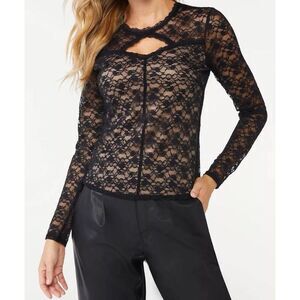 Sofia Vergara Shirt Womens Large Black Lace‎ Dark Feminine Romantic Whimsigoth